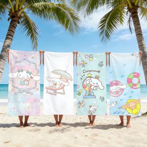 Sanrio | Cute C-Cinnamoroll Towel For Swim Yoga Gym Quick Drying Soft and skin-friendly Beach Towels All-Season