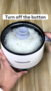 Vermax MultiFunction Mini Rice Vooker With Steamer Non Stick Pan Hot Pot Two Levels of Heat 2L