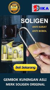 Gembok Kuningan Komputer Key Leher Panjang Soligen Varian 40MM 50MM 60MM Gembok Pintu Gembok Pagar Padlock / Gembok Pagar Rumah Anti Karat Maling Gerbang Kuning GT 60 Kuat padlock high premium quality susah potong duplikat bobol jebol serbaguna gerbang