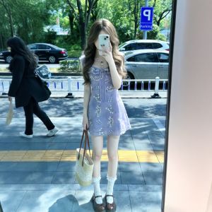 CHANGTONG | French Elegant Sleeveless Printed Dress