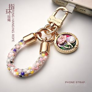 ZHENGEGE | Rhinestone Mini Ring New Fashion Stylish Phone Lanyard