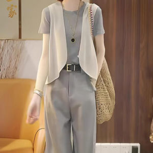 Summer Commute Style Womens Fashion plus Size Two-Piece Set Conceal Flawless Pear Shape High Waist Casual Korean Version