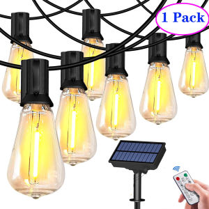 50FT 32Bulbs Outdoor Solar String Lights Patio String Lights Shatterproof LED Bulbs for Patio Backyard Party Porch Bistro Cafe Bar Garden
