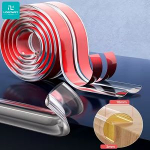 LORDWEY แถบพีวีซีใสสำหรับเด็กมีเทปกาวสองด้านป้องกันการที่ป้องกันเฟอร์นิเจอร์ขอบโต๊ะเพื่อความปลอดภัยของเด็กแผ่นป้องกันมุม