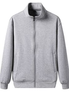 New Hoodie Mens Autumn and Winter New Stand Collar Hooded Cardigan Sports Casual Top Thin Knitted Loose Jacket Trendy