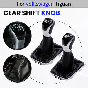For VW Tiguan 2017 2018 2019 2020 2021 2022 2023 Manual 5 6 Speed Gear Stick Shift Knob+Black Line Leather Boot Cover 5NB711113F