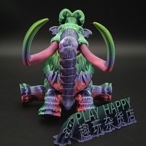 3D Printed Mammoth Rainbow Gradient Jointed Collectible Toy Fashion Jewelry Model Display Piece Moveable Popular Internet