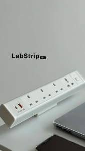 BLADE LAB LabStrip Pro Desk Clamp Power Strip Extension Plug |4 Plug(3 UK+1 Universal)+ USB&Type-C |Soket Meja Aluminium