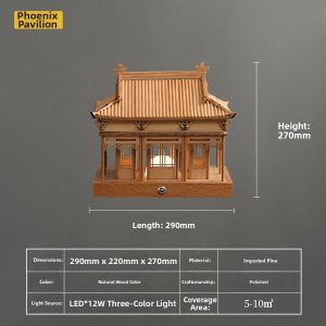 WOGU | Ancient Chinese Architecture Style Wooden Pavilion Lamp Decor