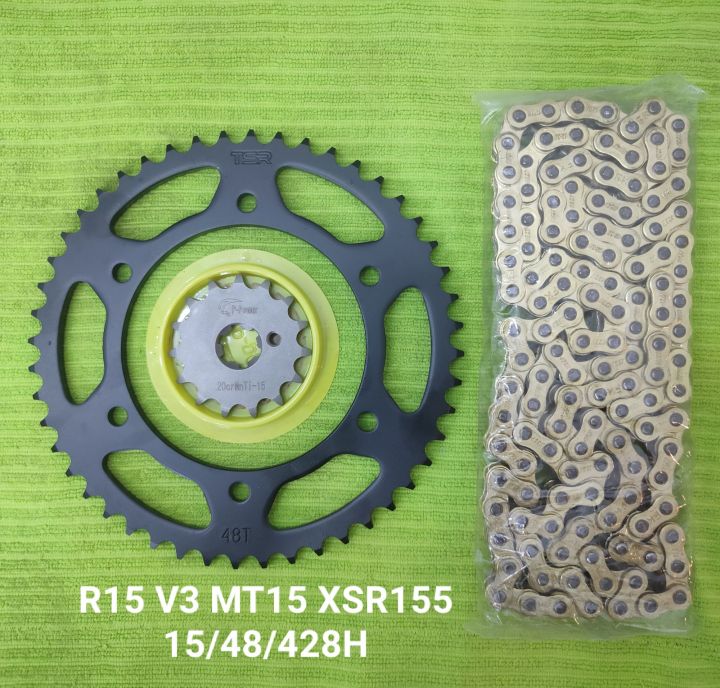 R15 V3 MT15 XSR155 CHAIN AND SPROCKET SET BLACK AND GOLD Lazada PH
