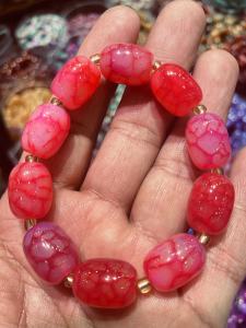 Natural agate dragon bead bracelet