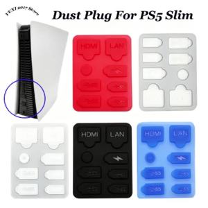 Bộ Bảo Vệ Silicon Chống Bụi Cho Máy Chơi Game PS5 Slim Nắp Che Cổng USB Chống Bụi Phụ Kiện Tái Sử Dụng Di Động Dành Cho Sony PS5