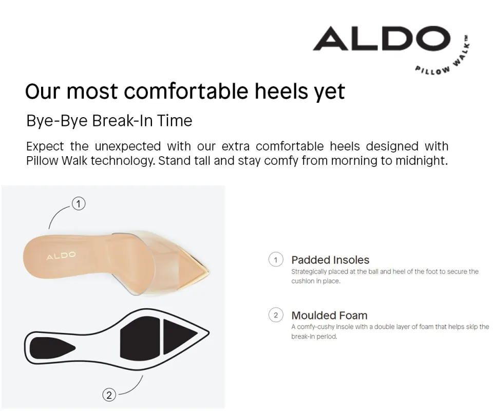 ALDO Womens Heeled Sandals OPHELIE Leather Slip-On Sandals Block