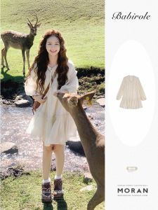 Váy Công Chúa Tay Bồng Màu Trắng Thanh Lịch Cho Nữ Mùa Hè Thiết Kế Váy Búp Bê Phong Cách Ngọt Ngào Váy Công Chúa Dài Tay