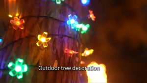 🐻DAILY2U🐻 Solar Cherry Blossom String Lights Sakura Flower LED Fairy String Lights Outdoor Waterproof Garden Decor Branch Hanging