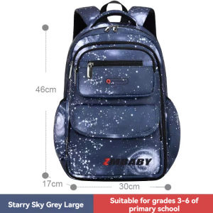 《Back to School Sales》NEW Star sky side open door Kids school bag（6-15Y) Waterproof Large Capacity Childrens schoolbag Spine Protection Load Reduction Primary School student Backpack