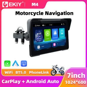 EKIY 7 inch Portable Digital Motorcycle Dashboard GPS Navigation Display Screen Android Auto Monitor Wireless CarPlay Moto