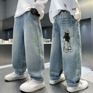 Boys Loose Casual Denim Jeans Fashion Straight Pants