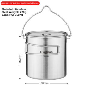 Tiartisan | Stainless Steel Foldable Handle Travel Mug Portable
