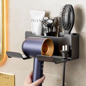 Hair Dryer Rack Punch-Free Toilet Hair Dryer Storage Bracket Bathroom Wall-Mounted Hair Dryer Rack