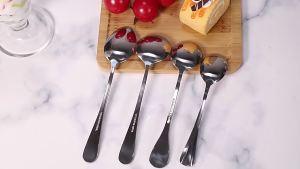 SEA JJT ช้อนสแตนเลสหนาสำหรับผู้ใหญ่และเด็ก ดีไซน์โมเดิร์น เหมาะสำหรับผลไม้และซุป