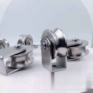 304 Stainless Steel Sliding Gate Roller Wheel Set Heavy Duty v u Groove Roller Wheel Gate Bearing For Sliding Gate Door
