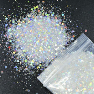 Aurora Chunky Iridescent Broken Ice Glitter Sequins Mixed Size PET Flakes for Nail Art Resin Tumbler DIY Craft Decor