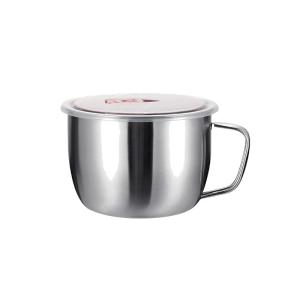 Stainless Steel Thickened Noodle Soup Bowl Large Capacity with Lid Fast Food Cup Rice Box Student Home Use Convenient Soup Cup Set
