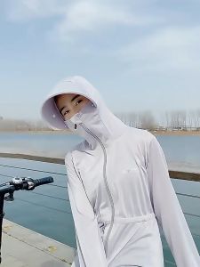 In stock Ice silk shawl sunscreen clothing female outdoor breathable UV protection original yarn sunscreen clothing sunscreen shirt