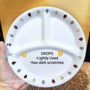 8.5inches CORELLE USA MICROWAVABLE DIVIDED PARTITION PLATE • SOLD PER PIECE