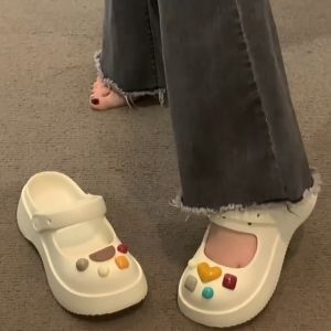 LHFriday รองเท้าแตะผู้หญิง รองเท้ารัดส้น รูปทรงสูงคิ้ว เพราะสาวๆกับกระเป๋าที่น่ารัก ชุดวัสดุยางนิ่มแข็งใส ตัวการ์ตูนติดเยอะเวอร์ มีสี 4 ต้องรีบโดน