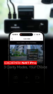 [NEW] DDPAI N4T Pro 3-Channel 4K GPS ADAS Super Capacitor FrontRear & Cabin Dashcam with Infrared Night Vision for Grab