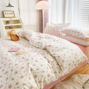Cotton Pastoral Princess Small Floral Four-Piece Set Bedding Pure Cotton Minimalist Dormitory Bed Sheet Duvet Cover Three-Piece Set