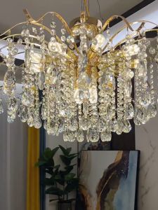 Nordic Gold Ceiling Lights Chandelier Crystal Lighting For Dining Room Large Ceiling Light Fixtureums Living Room Hoteiurl Hall Decor Lamp