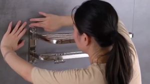 Ready Stock SUS 304 Stainless Steel Towel Rack 60/80cm Bathroom Solid Foldable Towel Bar Bathroom Shelves Wall Mounted ...