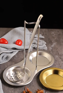Stainless Steel Kitchen Ladle Strainer with Holder Set Serving Spoon Spatula Senduk Sudip Sup