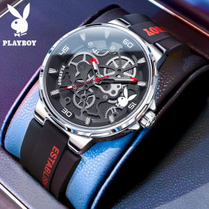 PLAYBOY Watch For Mens 100% Original Authentic High Fashion Sport Waterproof Quartz Luminous Cool Jam Tangan Lelaki (1*Exquisite Gift Box)