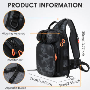 Tactical Fishing Climbing Chest Bag with Rod Holder Large Capacity Sports Training Hiking Hunting Cycling Sling Shoulder Bags