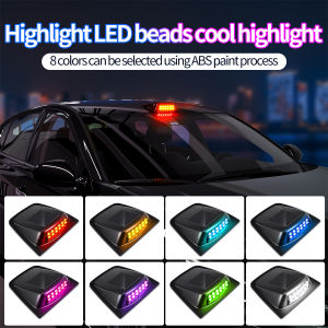 KEVANLY | Solar Powered LED car roof LiDAR Decorative Cover Light RGB Anti Rear End Collision Warning Flash Light Modification Universal