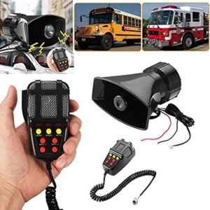 2023 12V 100W Police Siren Air Horn Megaphone Tone Car Horn Car Warning Alarm Speakers Loud Mic PA System Emergency Amplifier
