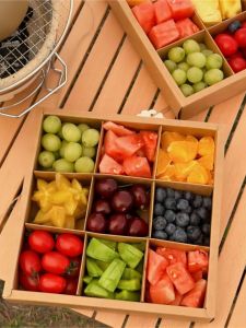Hộp Đựng Trái Cây Hình Vuông Chia Thành Bốn Lục Bảy Chín Hộp Đựng Thức Ăn Trưa Dùng Một Lần Hộp Đựng Thức Ăn Ngoài Trời