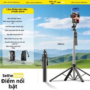 Selfieshow | Chân Đế Chống Rung Dài Mở Rộng 360 Độ Quay Được Gậy Tự Sướng Có Bluetooth