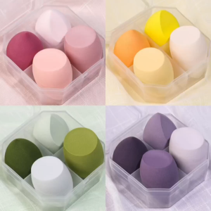 Makeup Beauty Blender Sponge Set 4PCS Soft Latex Foundation Puff Wet and Dry Use for Flawless Makeup Application