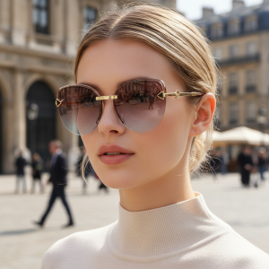 Cat-eye Large-frame Fashionable Sunglasses With Uv Protection Versatile And Stylish.6073