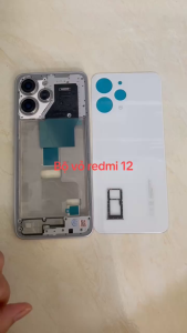 bộ vỏ xiaomi redmi 12 4g có kính cam và khe sim