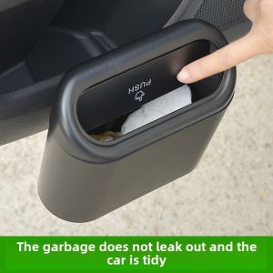 For Nissan Bluebird Sylphy G10 Versa N17 Serena C25 2005~2012 Car Trash Bin Black Square Pressing Portable Trash Can Accessories