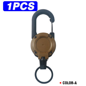 LAKBAT 1/2/4Pcs Retractable Keychain with Carabiner Clip Anti-Lost Badge Reel for Fishing Camping & Daily Work
