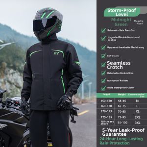 ZHENGYU | Rain Proof Rain Suit Separates for Adult Riders