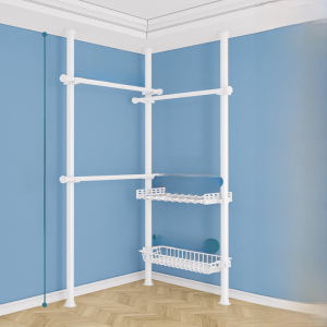 For Home Does Not Occupy Space and Stands on the Ground Partition Storage Rack Bedroom Storage Cloakroom Simple Floor Metal Wardrobe