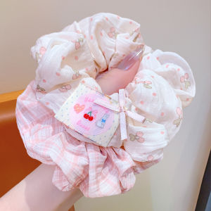 Dây Đeo Tóc Plaid Lớn Họa Tiết Hoa Không Hại Tóc